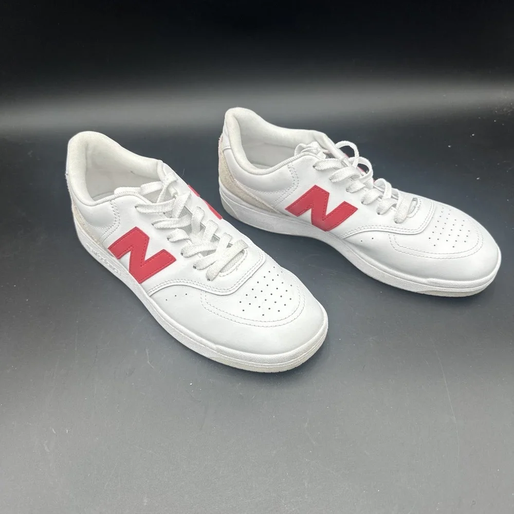 New Balance BB80RTB Men's Sneakers White Red Size 9.5 US 43 EU‎ Leather Casual
